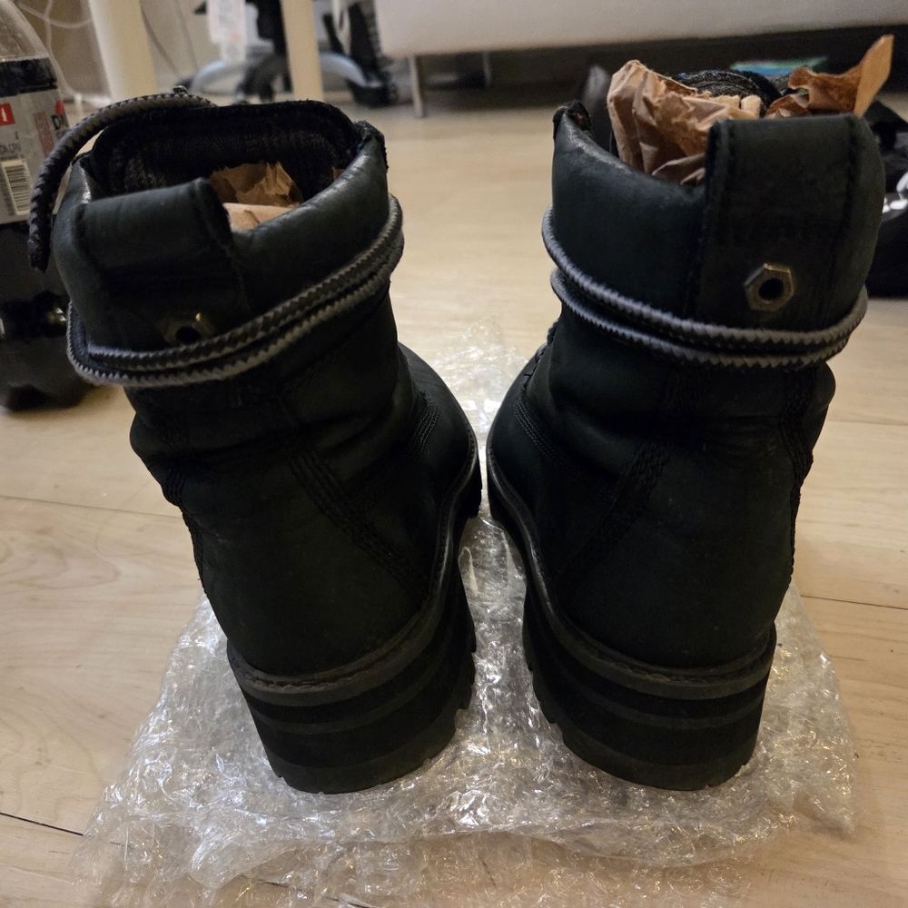 Timberland Black Lace-Up Boots Us6 - Picture 2 of 8